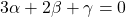 3\alpha + 2\beta +\gamma =0