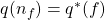 q(n_f)=q^*(f)