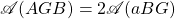 \mathscr{A}(AGB)=2\mathscr{A}(aBG)