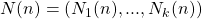 N(n) = (N_1(n), . . . ,N_k(n))