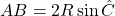 AB=2R \sin \hat{C}