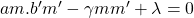 am.b'm'-\gamma mm'+\lambda=0