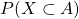 P(X \subset A)