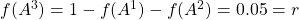 f(A^3)=1-f(A^1)-f(A^2)=0.05=r