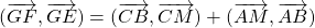 (\overrightarrow{GF},\overrightarrow{GE})=(\overrightarrow{CB},\overrightarrow{CM})+(\overrightarrow{AM},\overrightarrow{AB})