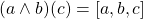 (a \wedge  b)(c)=[a,b,c]