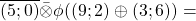 \overline{(5;0)}\bar{\otimes}\phi((9;2)\oplus (3;6))=