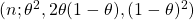 (n ; \theta ^2 , 2\theta (1 - \theta) , (1 - \theta)^2 )