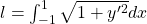 l=\int_{-1}^1\sqrt{1+y'^2}dx