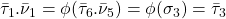 \bar \tau_1.\bar \nu_1=   \phi(\bar \tau_6.\bar\nu_5)=\phi(\sigma_3)=\bar \tau_3