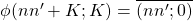 \phi(nn'+K;K)= \overline{(nn';0)}