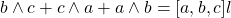 b \wedge c + c \wedge a + a \wedge b = [a, b, c]l