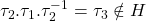 \tau_2.\tau_1.\tau_2^{-1}=\tau_3 \notin H