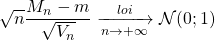 \sqrt{n}\dfrac{M_n-m}{\sqrt{V_n}} \xrightarrow[n\rightarrow +\infty]{loi} \mathcal N(0;1)