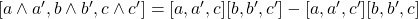 [a  \wedge a',b  \wedge b',c  \wedge c'] = [a,a',c][b,b',c']-[a,a',c'][b,b',c]