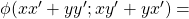 \phi(xx'+yy';xy'+yx')=