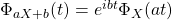 \Phi_{aX+b}(t)=e^{ibt}\Phi_X(at)