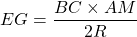 EG=\dfrac{BC\times AM}{2R}