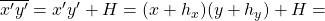 \overline{x'y'}= x'y'+H=( x+h_x)(y+h_y) + H=