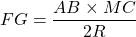 FG=\dfrac{AB\times MC}{2R}