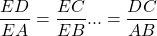 \dfrac{ED}{EA}=\dfrac{EC}{EB}...=\dfrac{DC}{AB}