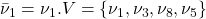 \bar \nu_1= \nu_1 . V =  \{ \nu_1, \nu_3,\nu_8, \nu_5 \}