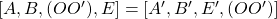 [A,B,(OO'),E]=[A',B',E',(OO')]